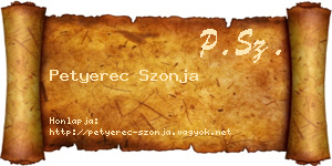 Petyerec Szonja névjegykártya